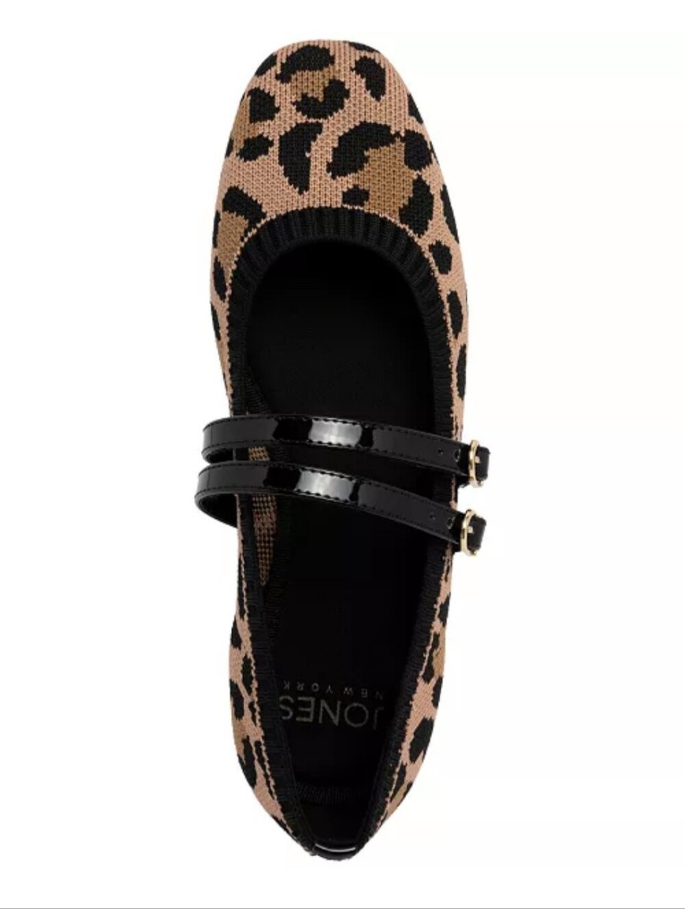 Jones New York Leopard Print Flats with Black Straps